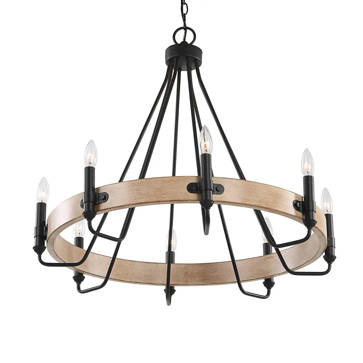 Iron & Wood 8 - Light Chandelier