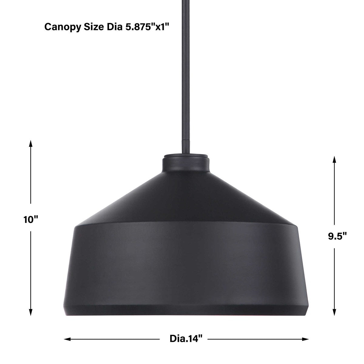 Matte Black Dome Pendant Light
