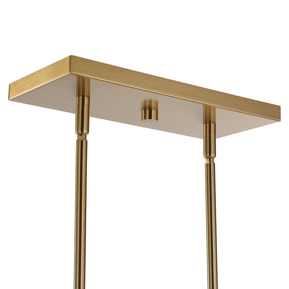 Awyr 8‑Light Linear Chandelier – Warm Brass Elegance