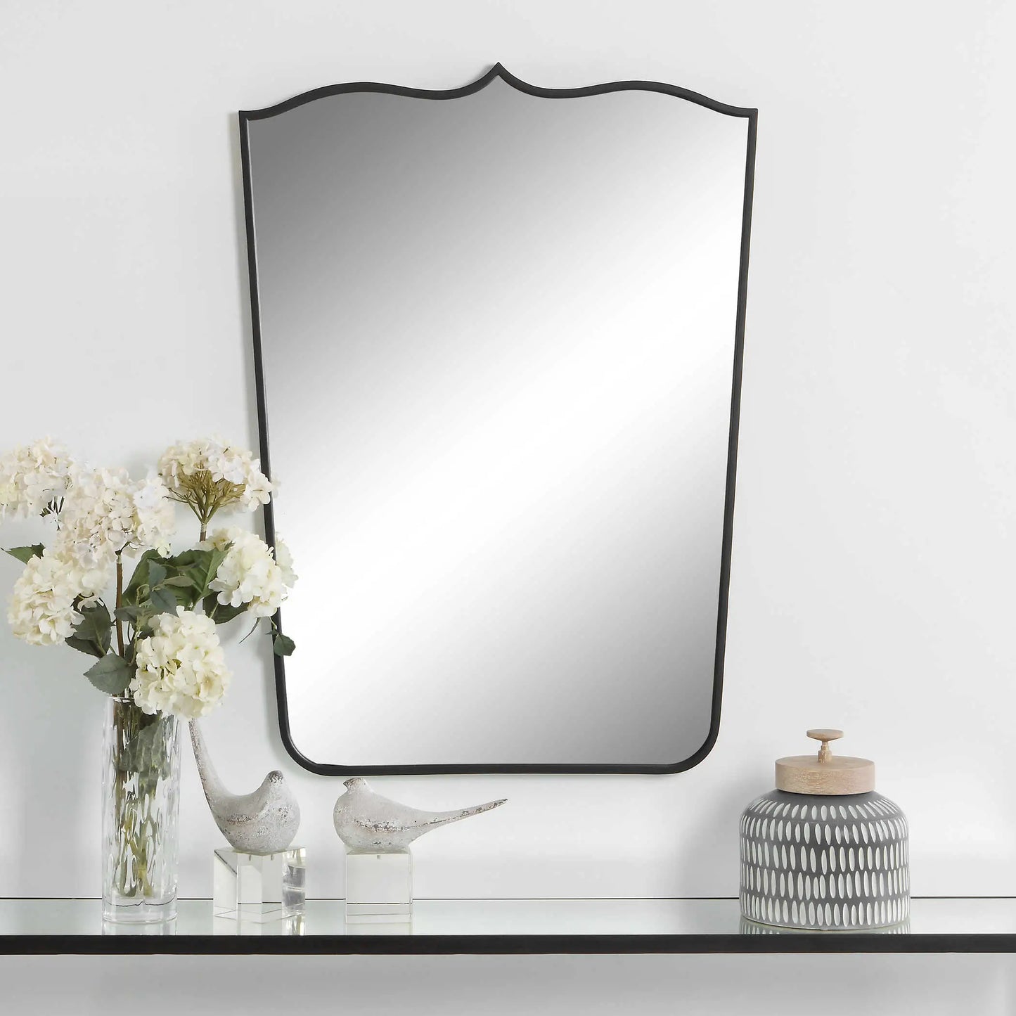 Black Iron Curved Mirror