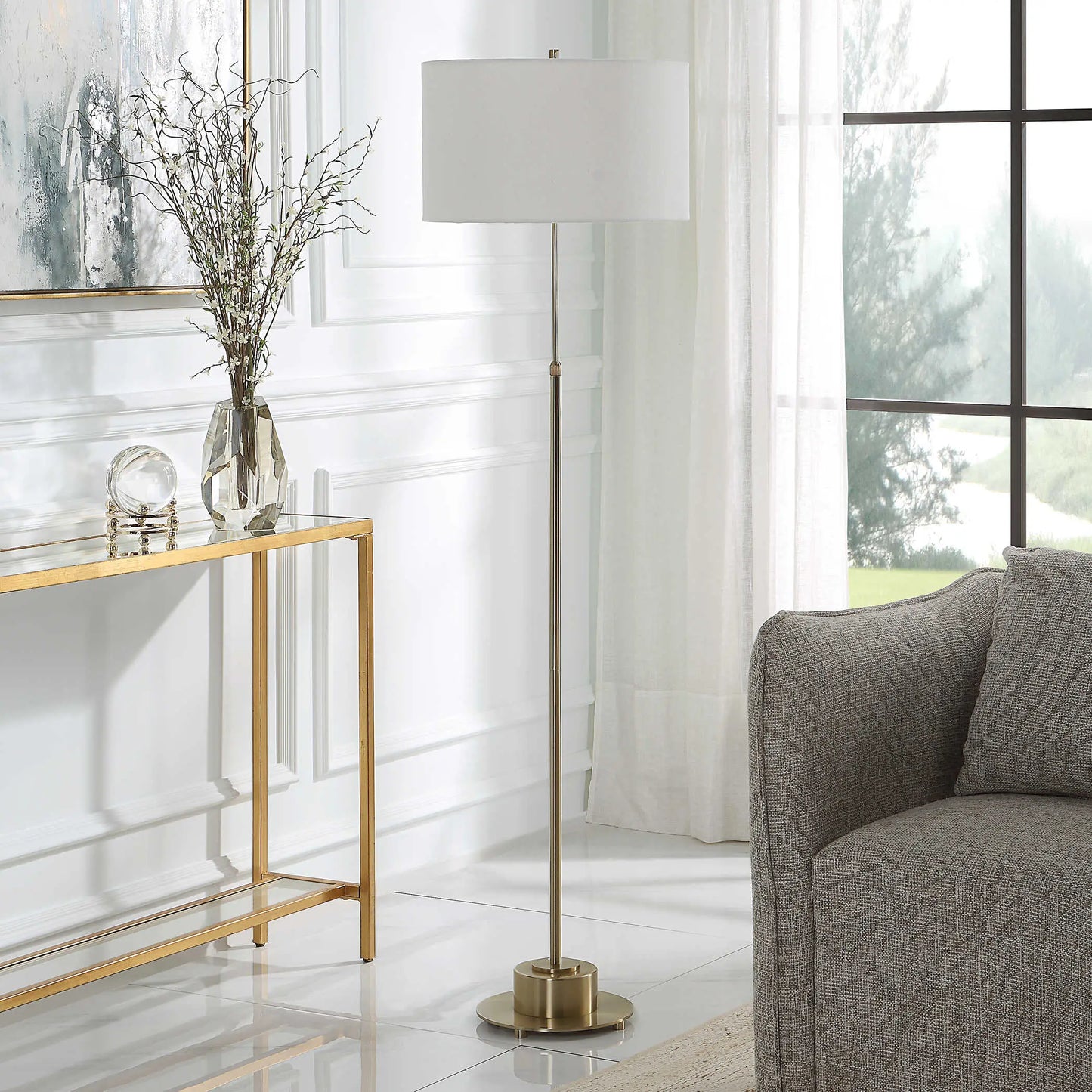 Brass Adjustable Floor Lamp