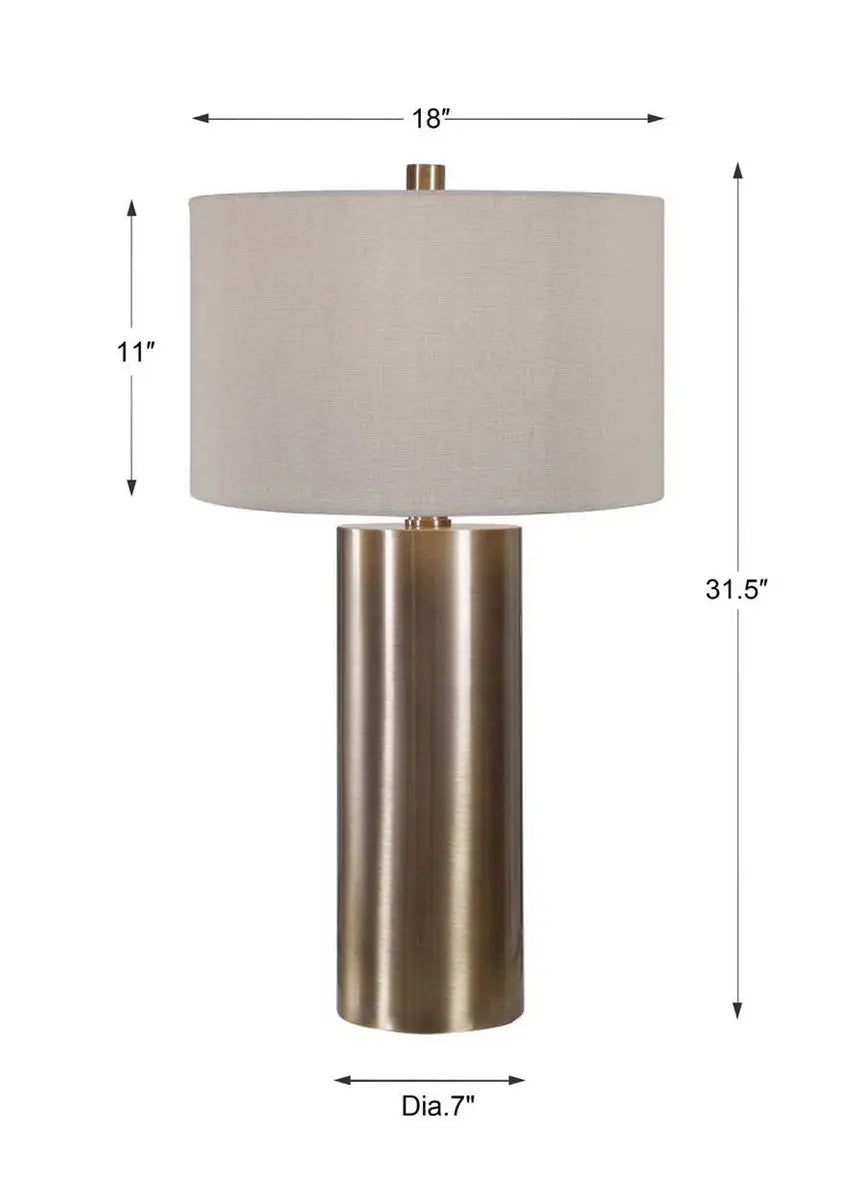 Brass Cylinder Table Lamp
