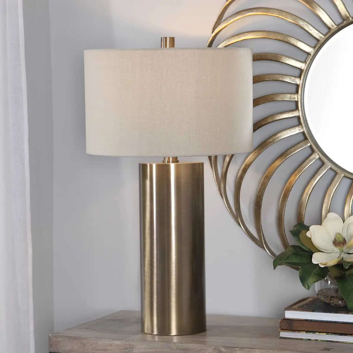 Brass Cylinder Table Lamp