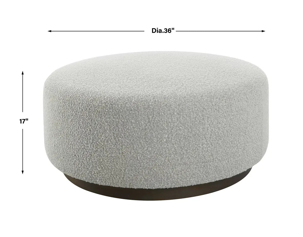 Casual Plush Round Ottoman