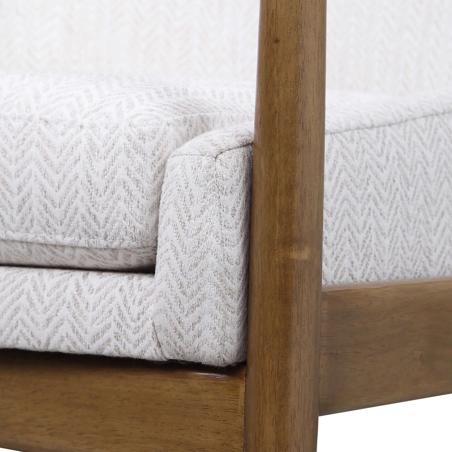 Chevron Wood Frame Accent Chair