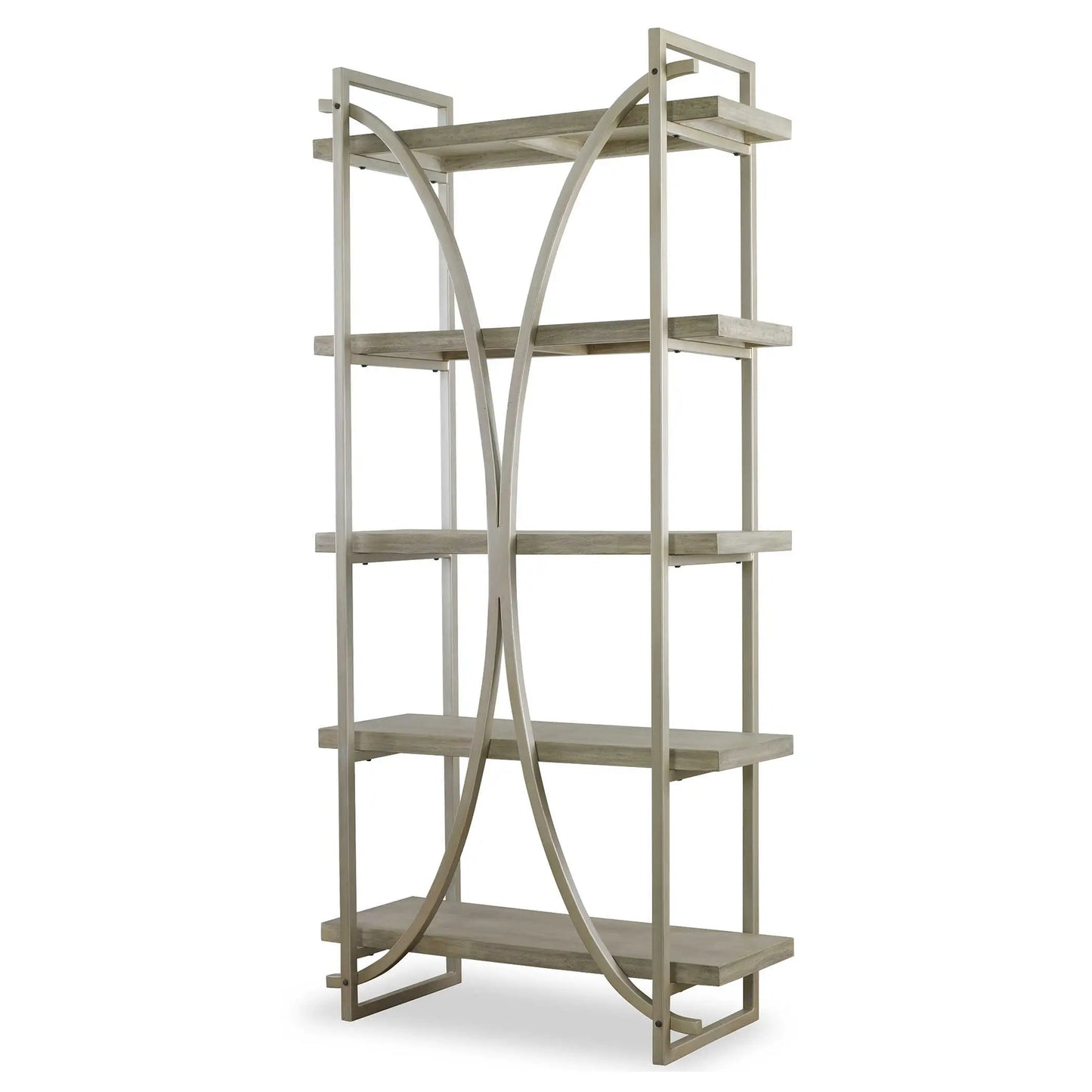 Contemporary Wood and Metal Bookcase