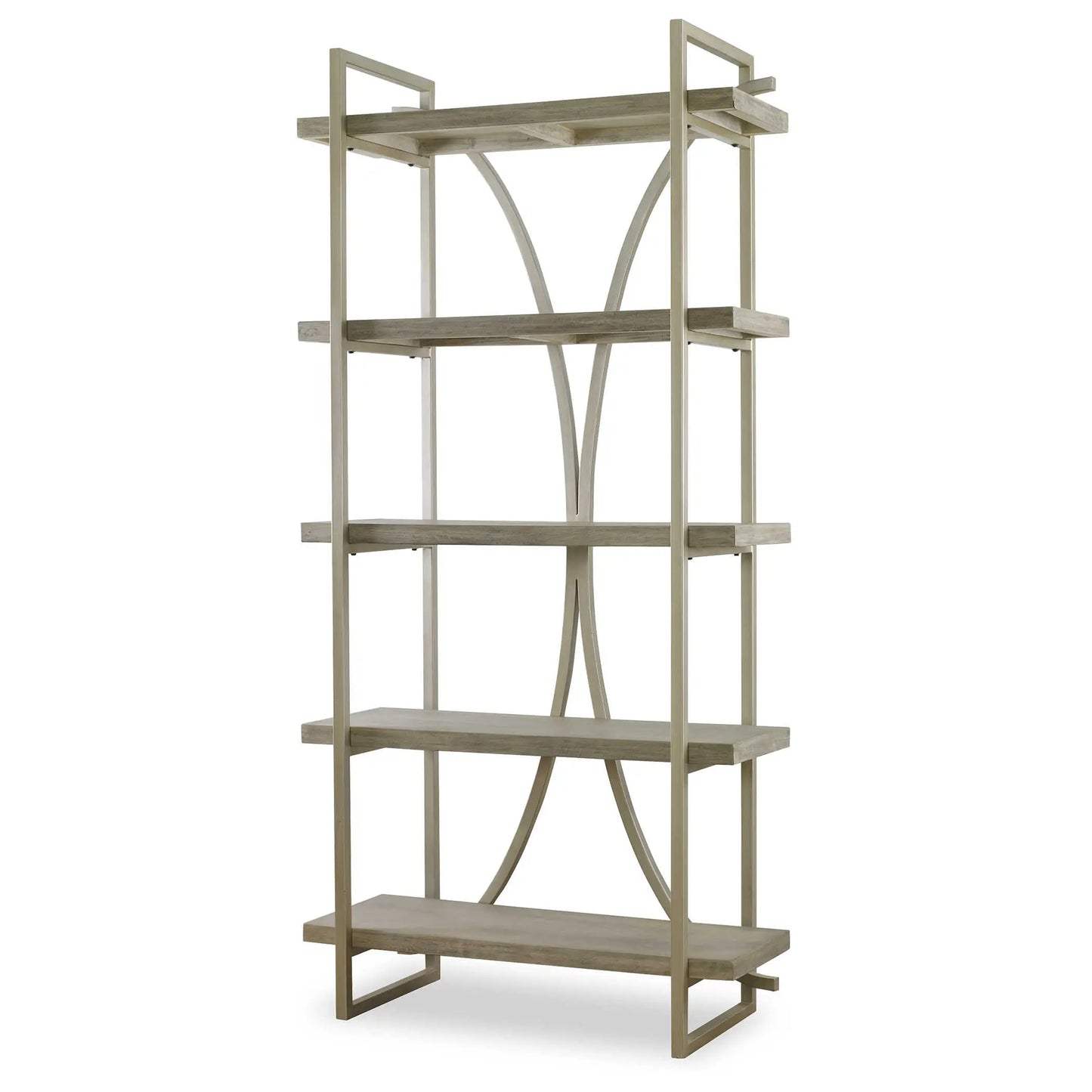 Contemporary Wood and Metal Bookcase