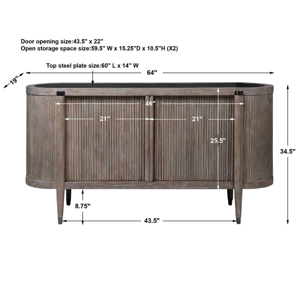 Curved Oak Console