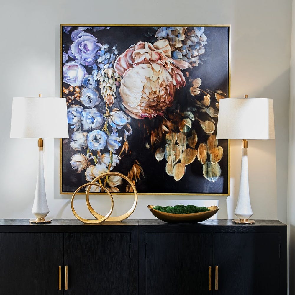 Midnight Blooms Framed Canvas
