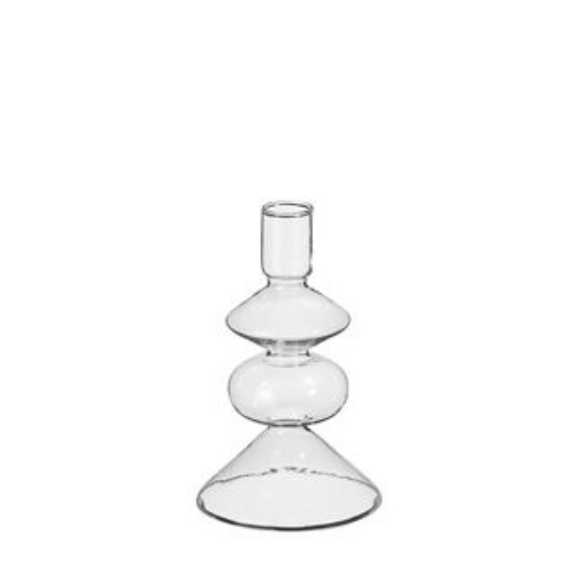 Clear Glass Candleholder