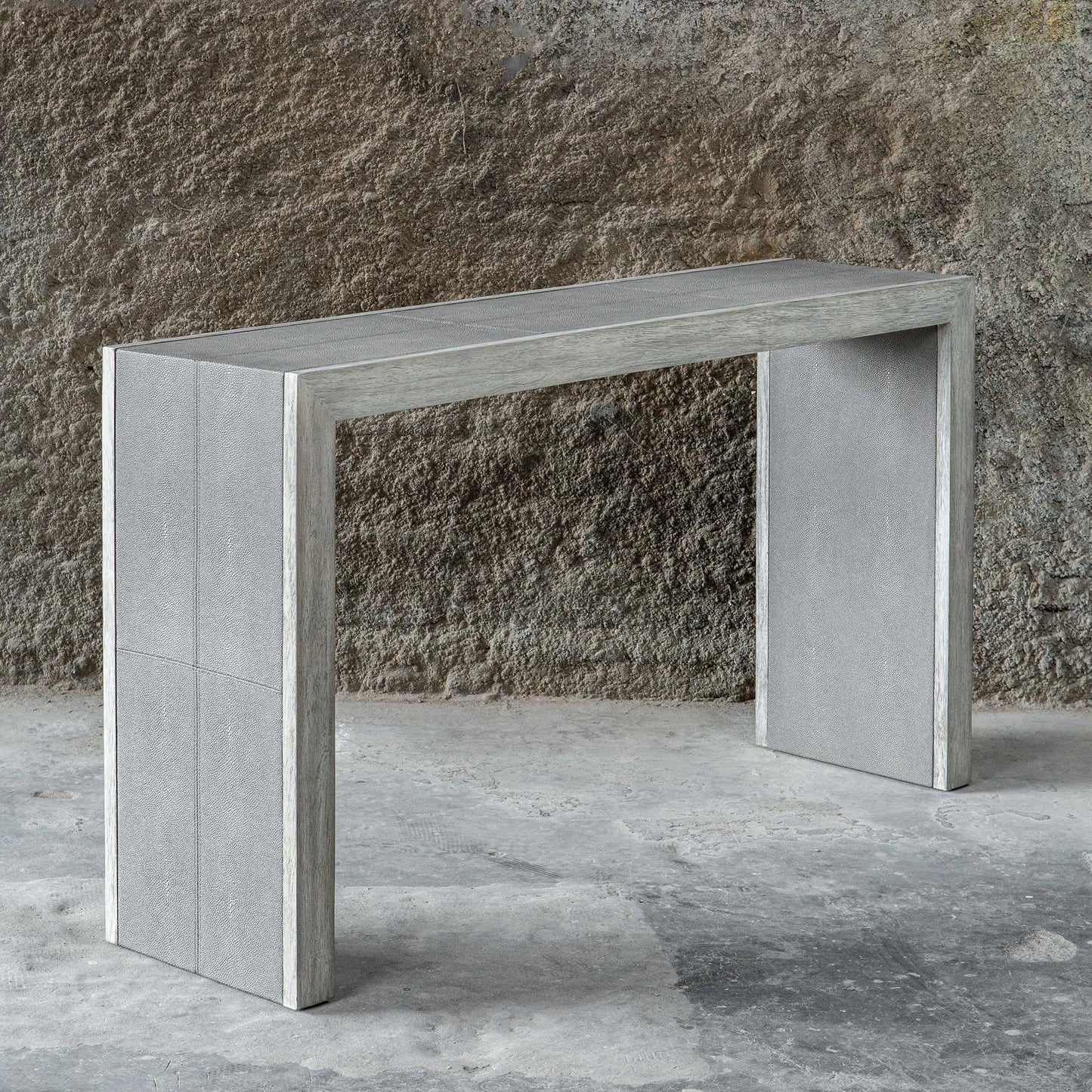 Gray Distressed Transitional Console Table