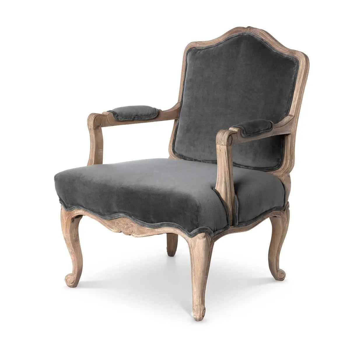 Grey Velvet Arm Chair