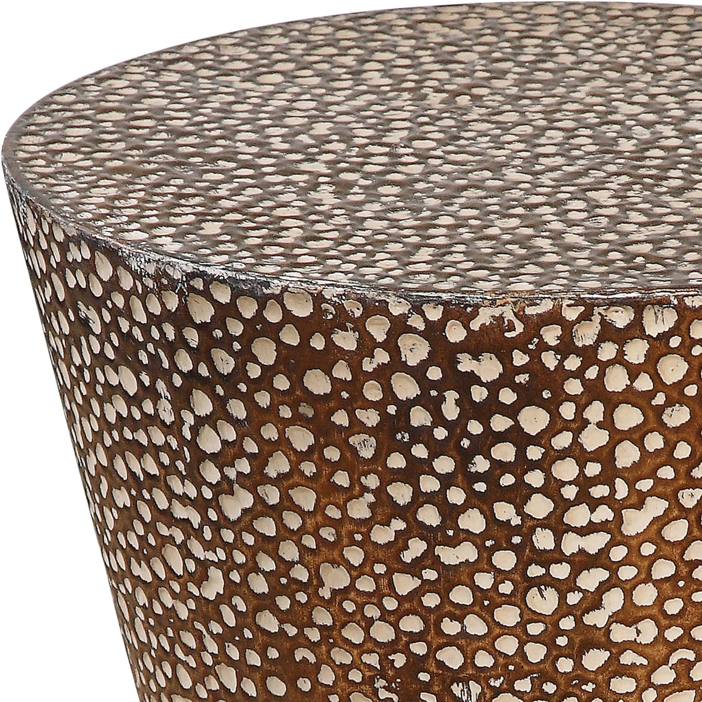 Hammered Metal Accent Table