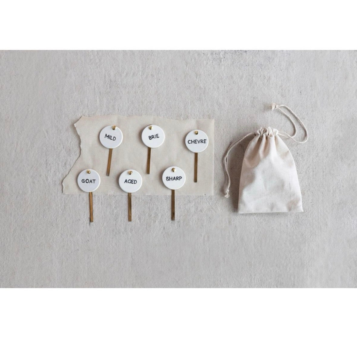 Stoneware and Stainless Steel Cheese Markers