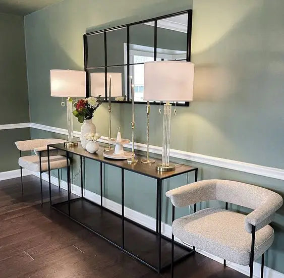 Large Black Paned Mirror