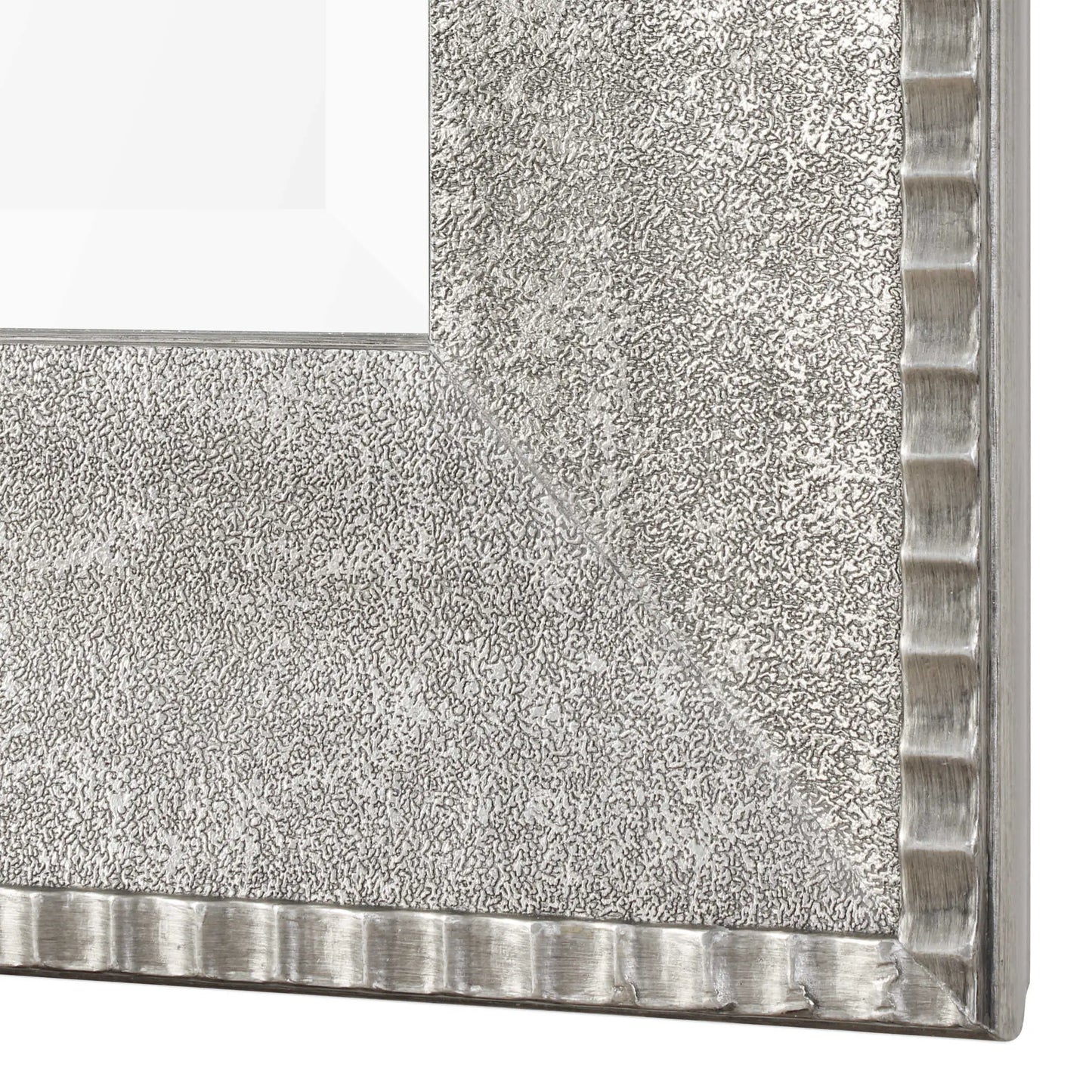 Large Metallic Silver Framed Mirror
