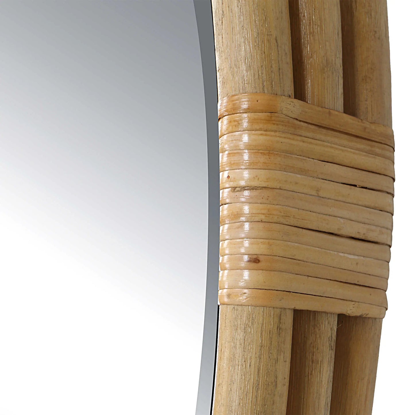 Large Round Rattan Mirror