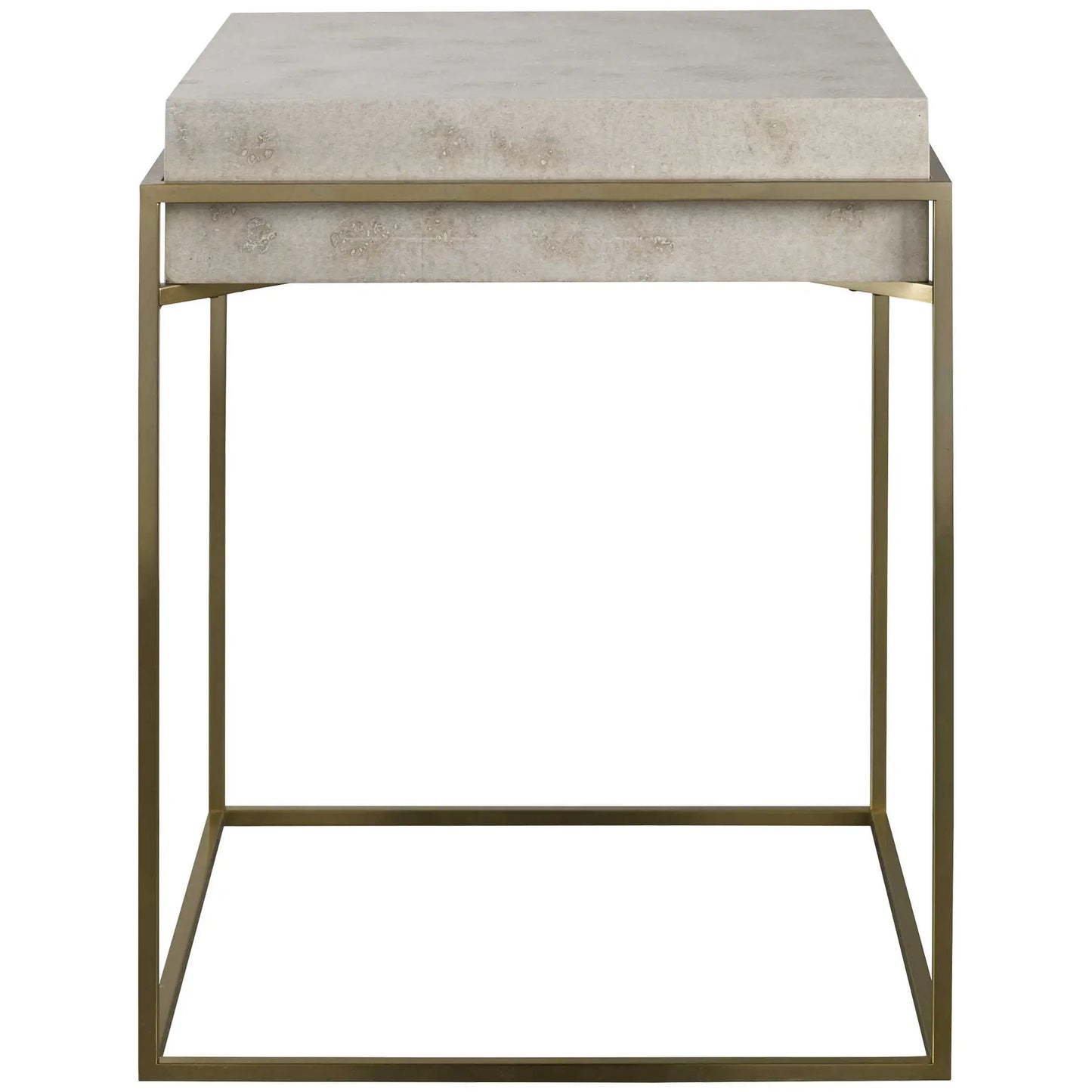 Modern Metal and Veneer Accent Table