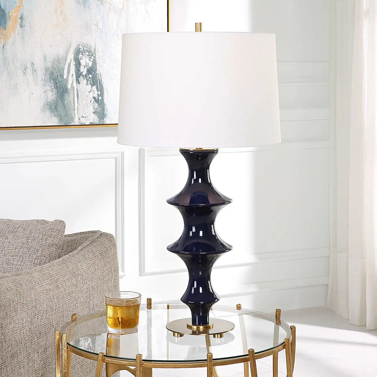 Nathan Blue Table Lamp