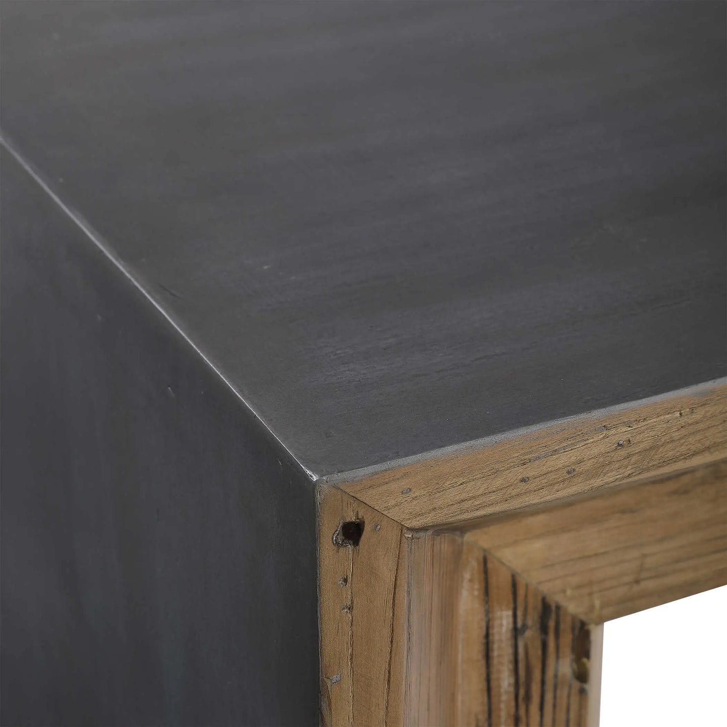 Rustic Wood & Concrete Console Table