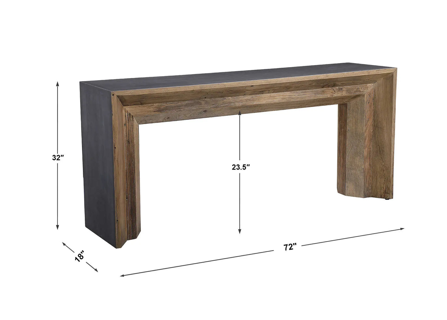 Rustic Wood & Concrete Console Table