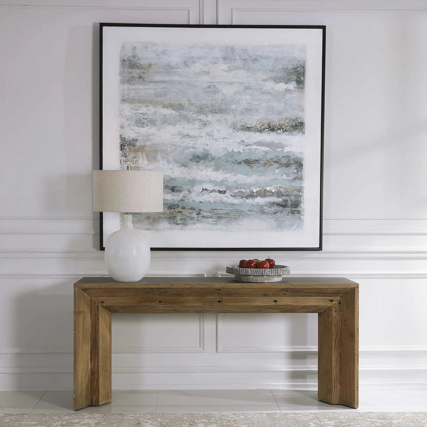 Rustic Wood & Concrete Console Table