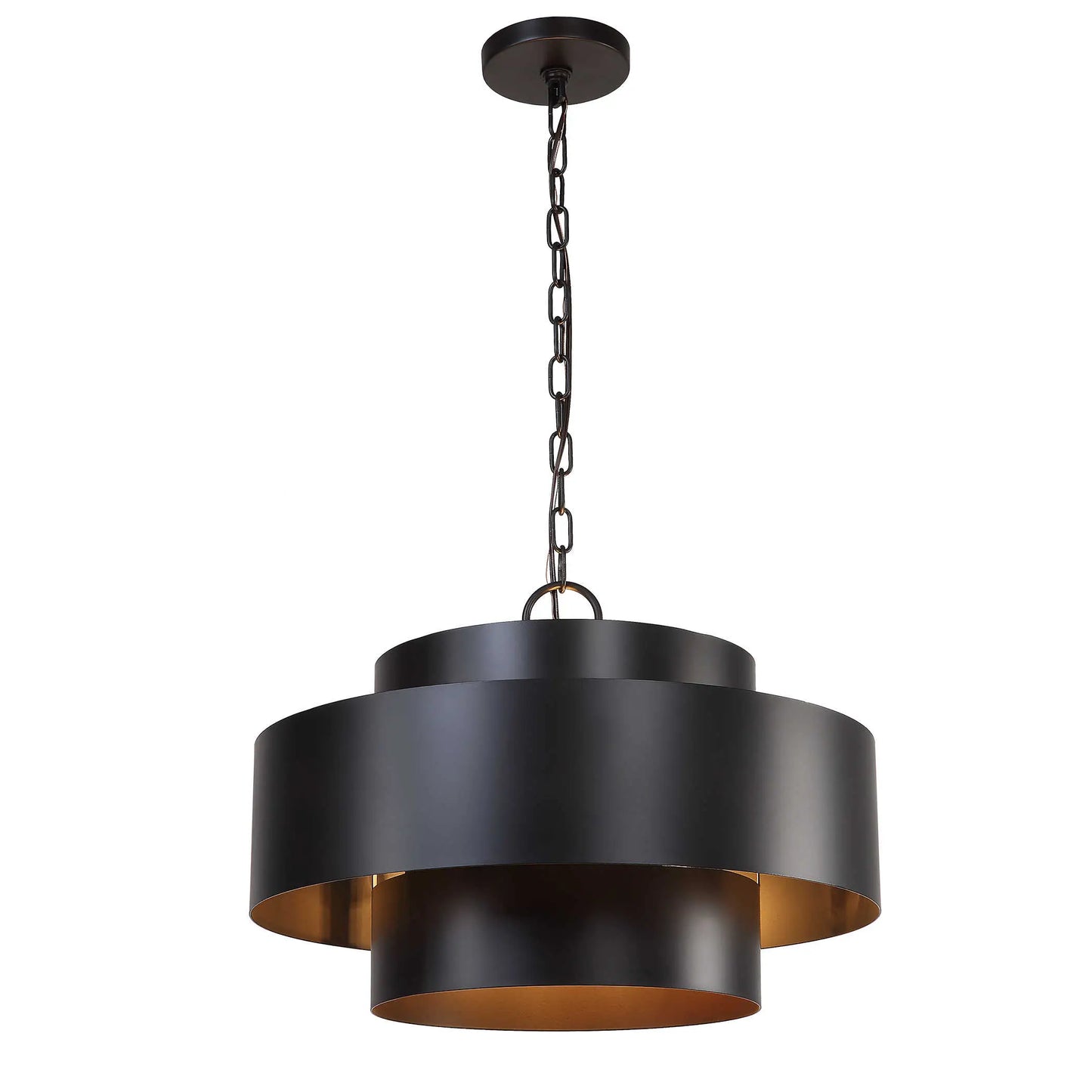 Sleek Dark Bronze Cylinder Stacked Pendant