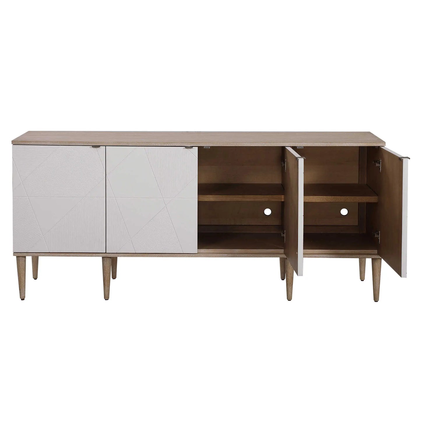Sleek Four Door White Console