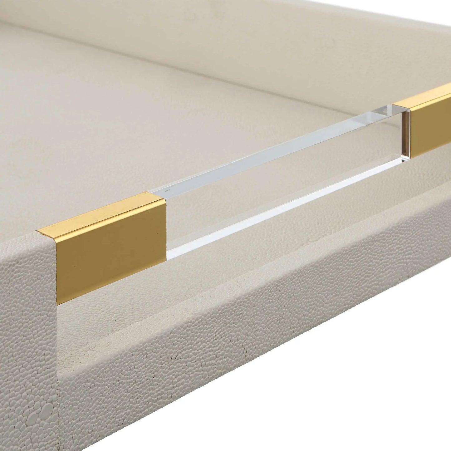 Sleek Tray With Acrylic and Brass Handles