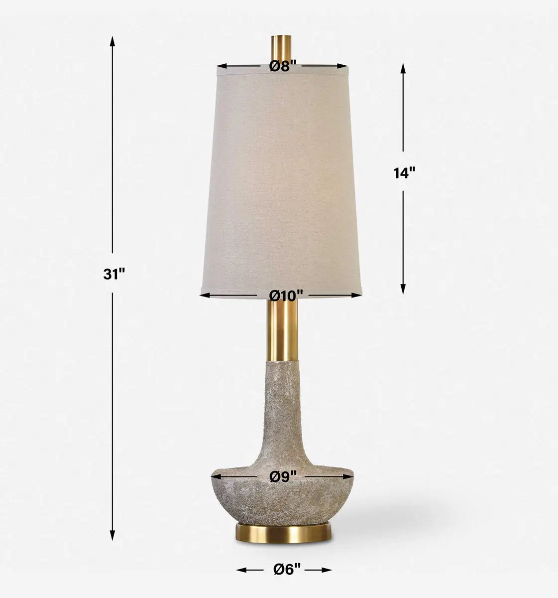Stone and Brass Buffet Lamp