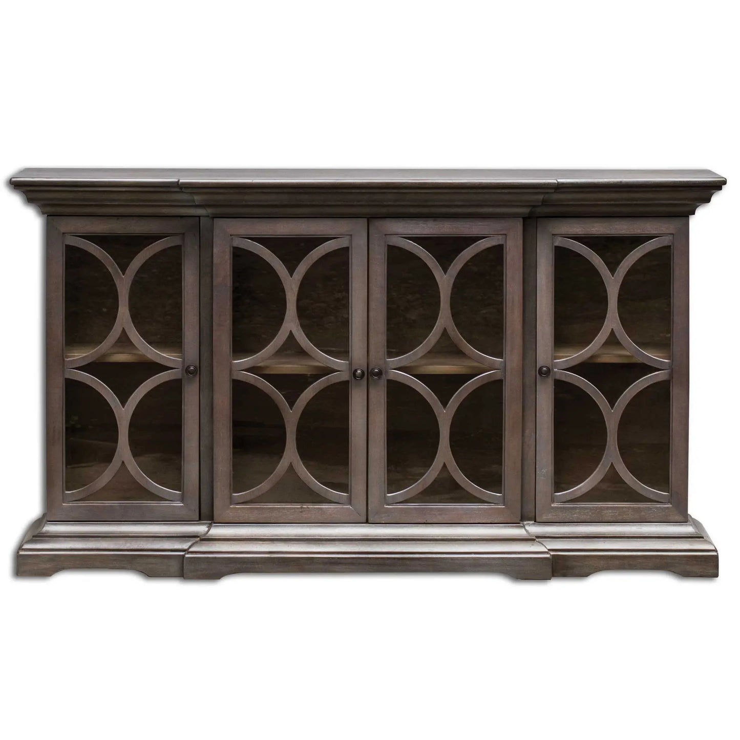 Traditional Wood and Glass Cabinet