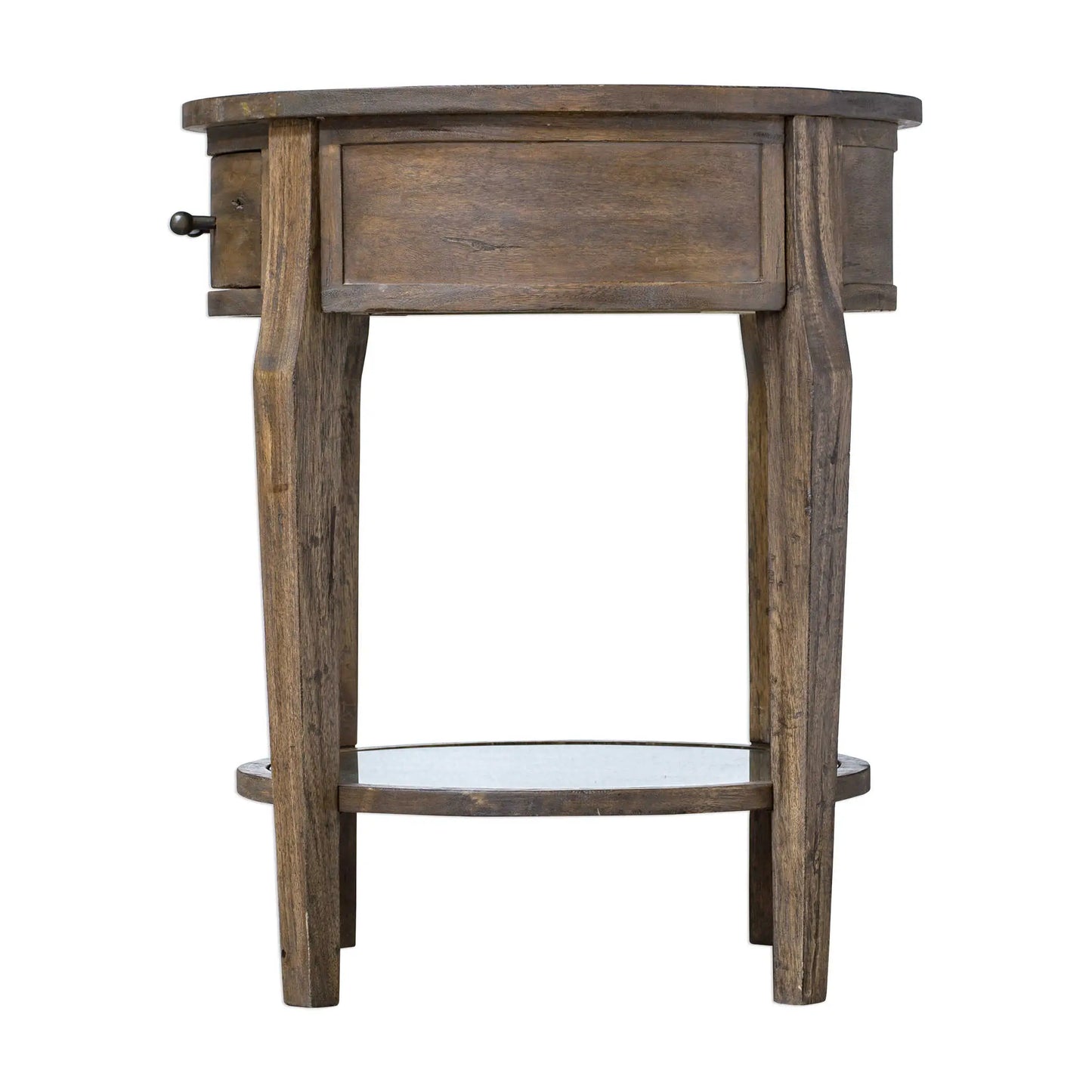 Traditional Wood and Mirror Accent Table