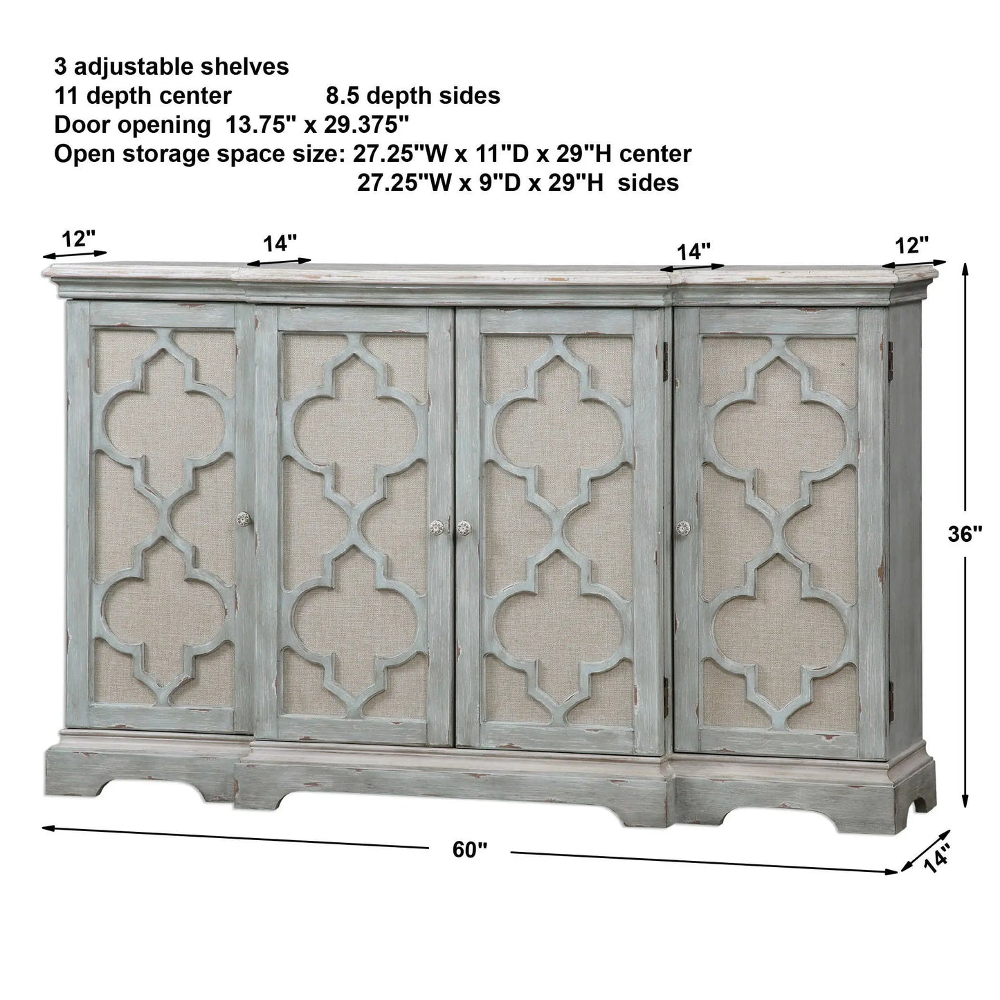 Weathered Sea Gray Cabinet