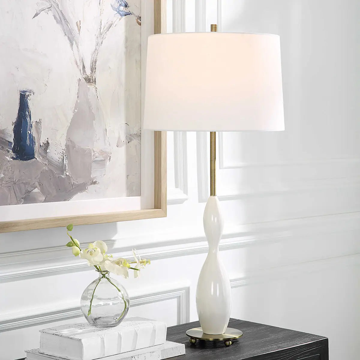White Ceramic Buffet Lamp