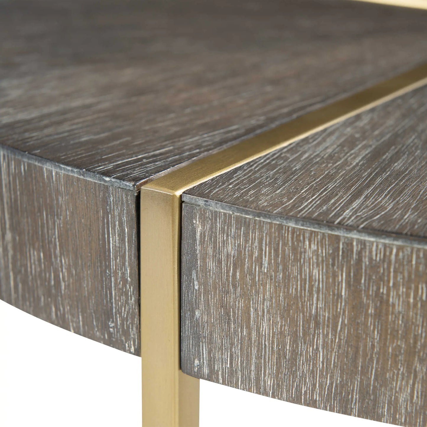 Wood and Brass Accent Table