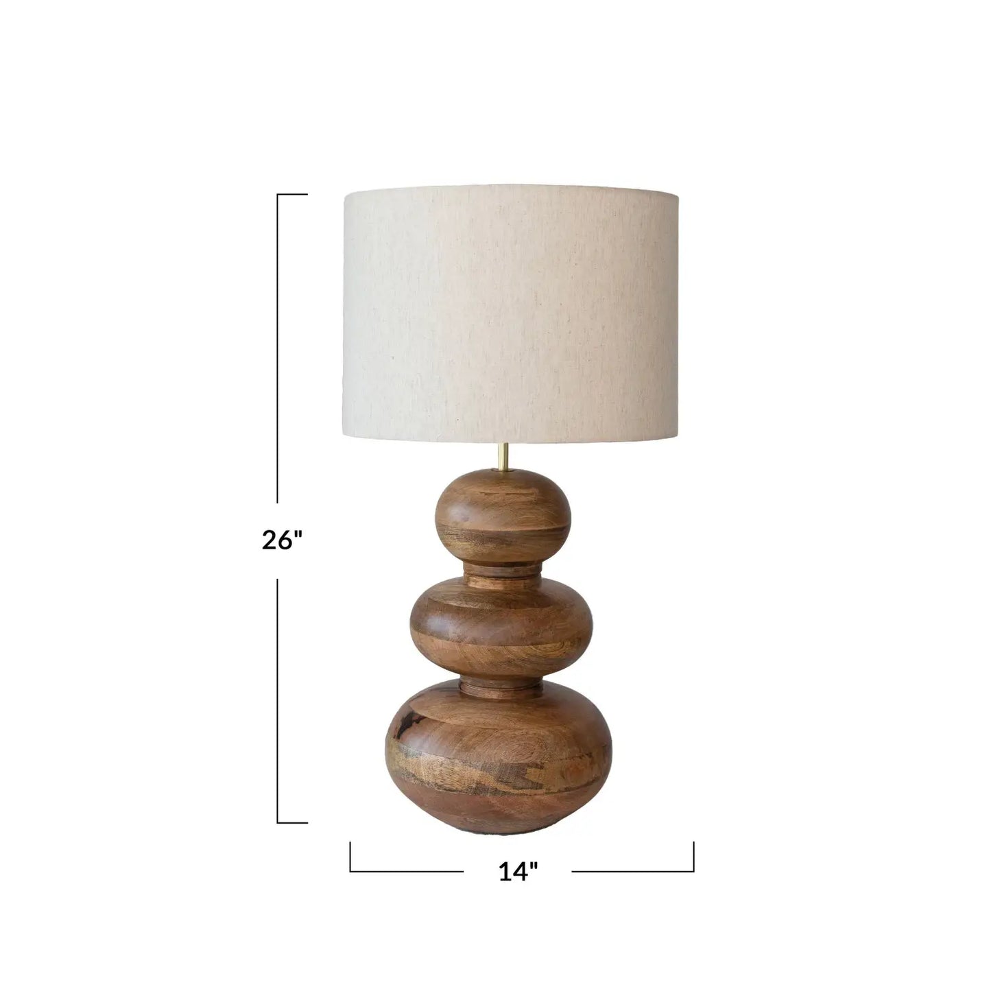Mango Wood and Linen Shade Lamp