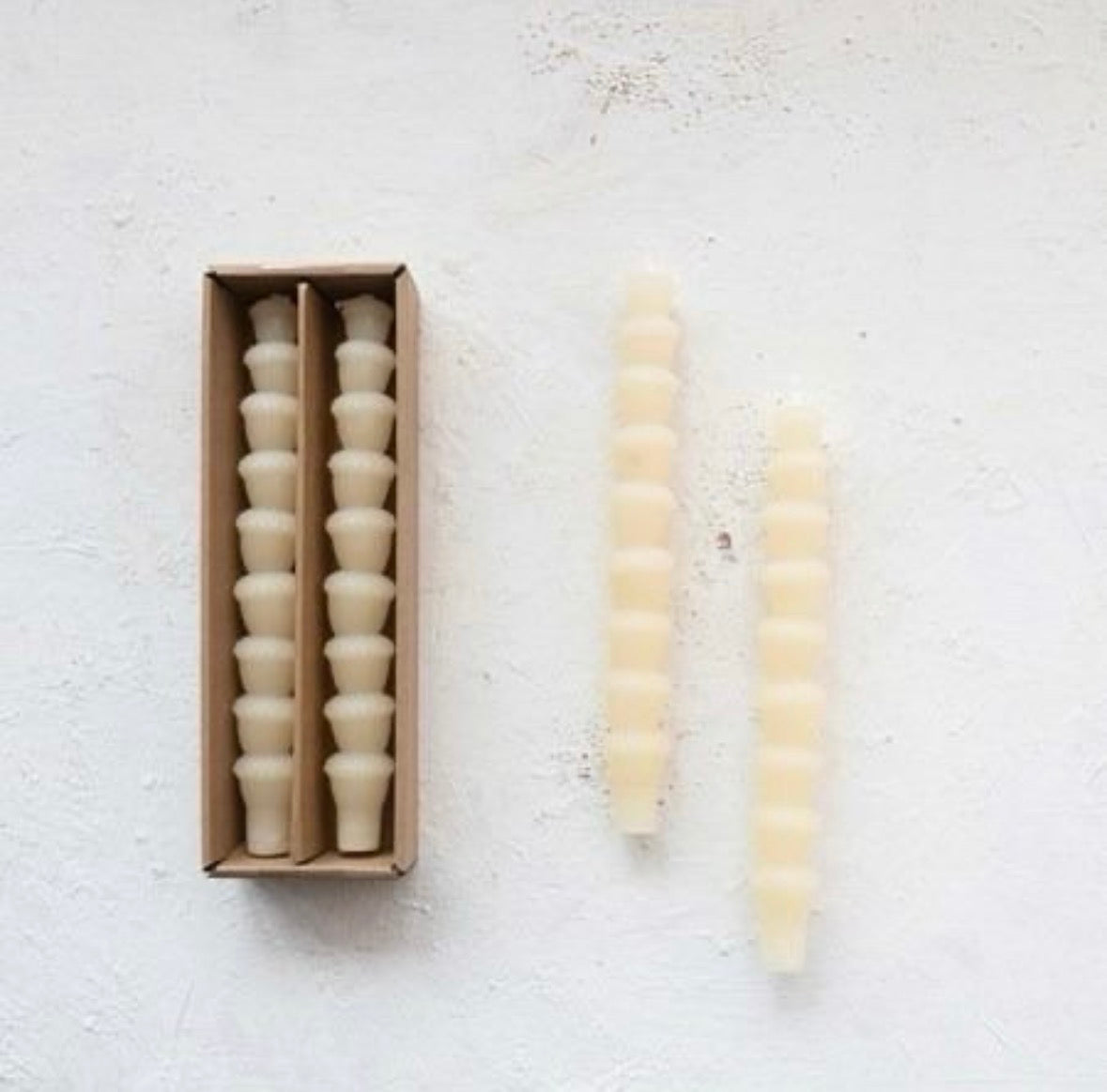 Ivory Acorn Tapers, Set of 2