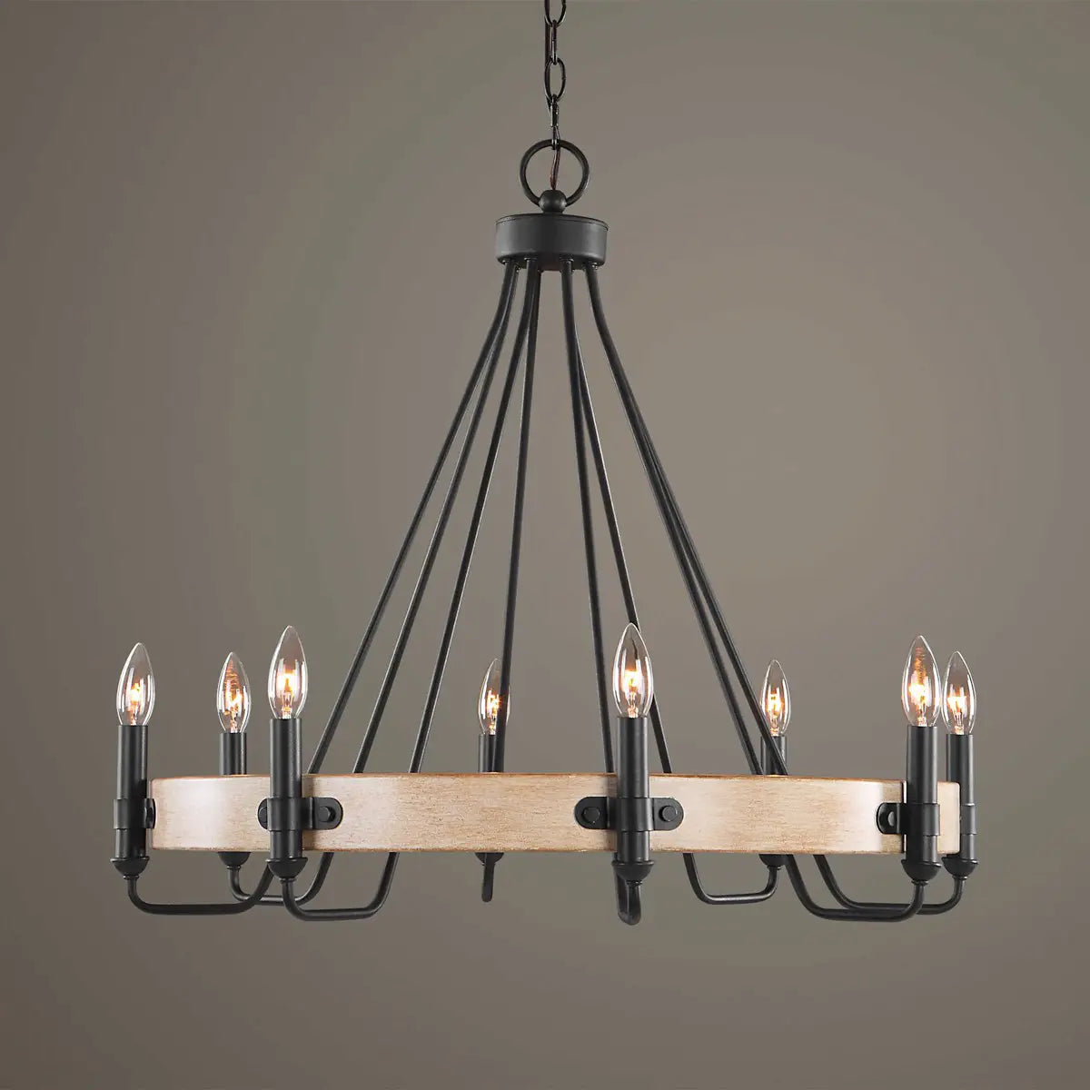 Iron & Wood 8 - Light Chandelier