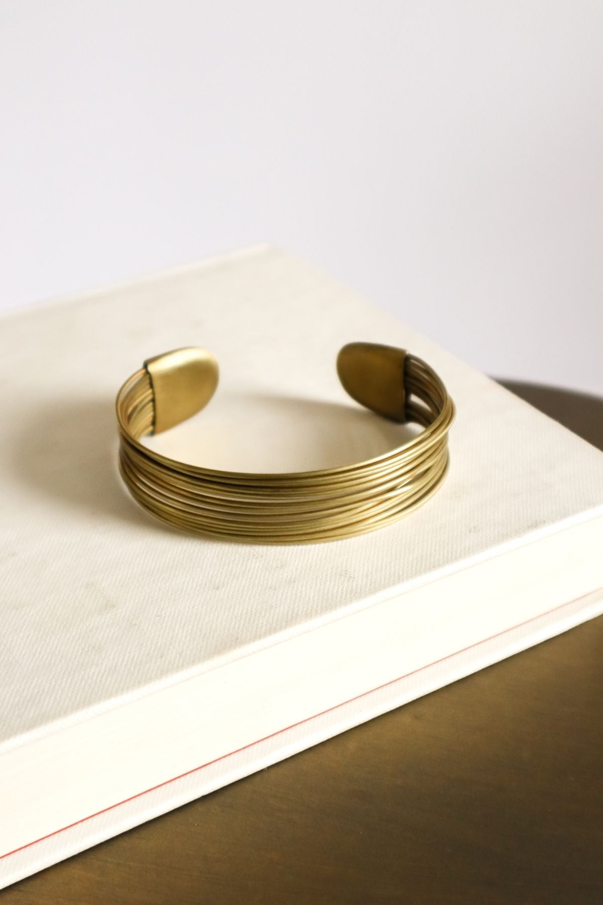 Brass Wire Cuff Adjustable Bracelet