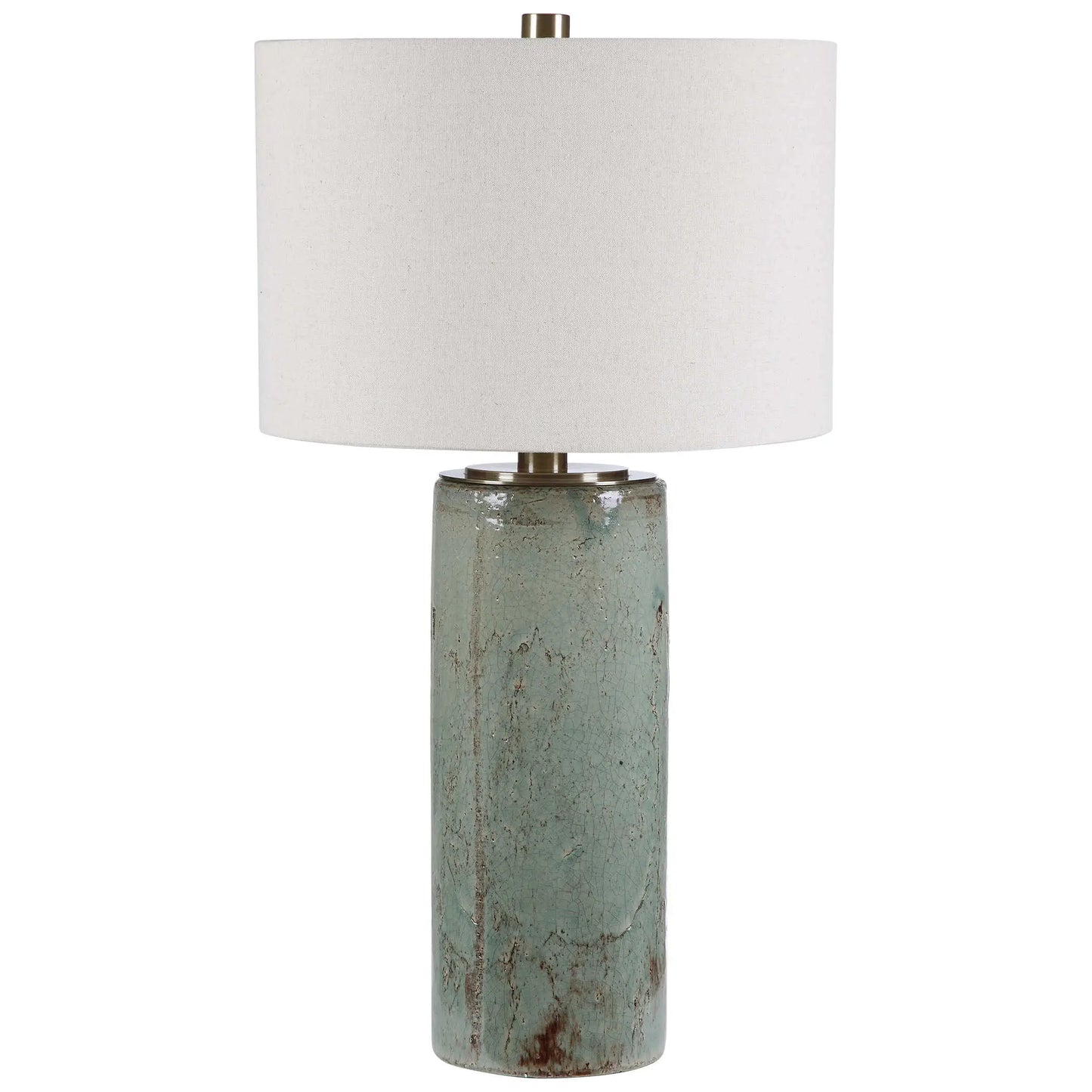 Aqua Blue Antiqued Lamp