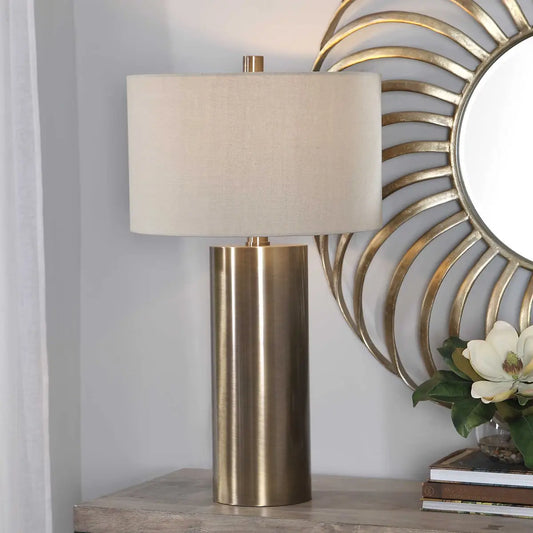 Brass Cylinder Table Lamp