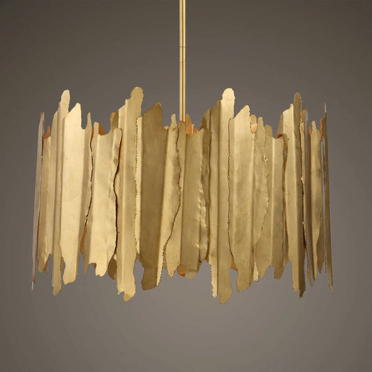 Chic Gold Cut Edge Metal Pendant