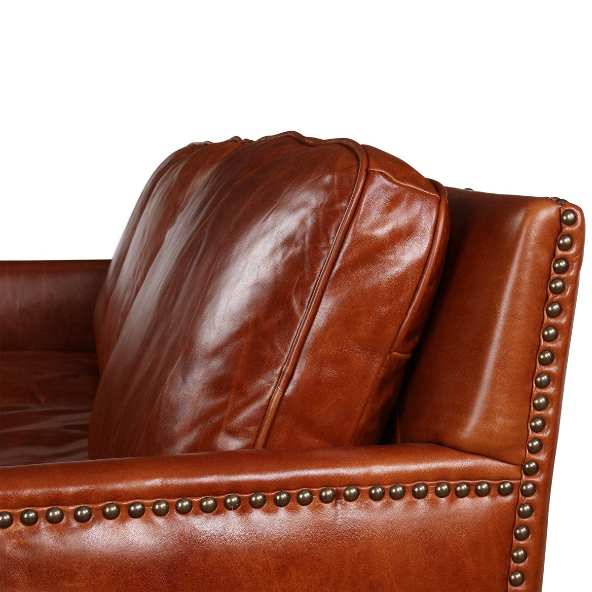 Classic Cognac Leather Sofa