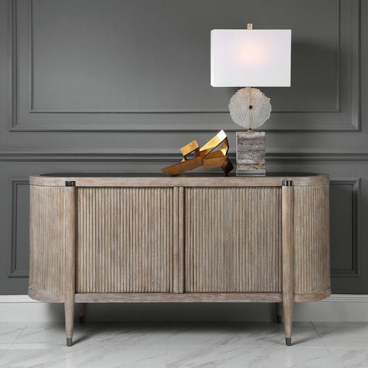 Curved Oak Console