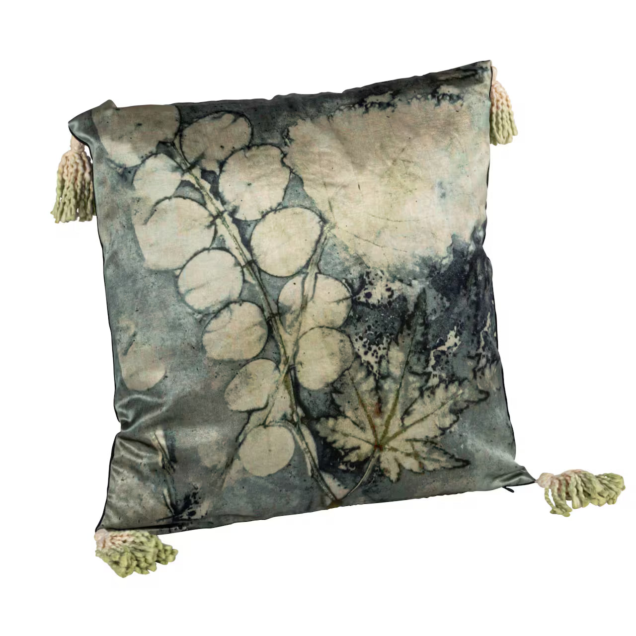 Aqua Serenity Velvet Tassel Pillow