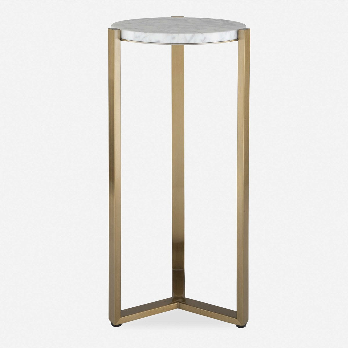 Carrara Marble & Brass Drink Table