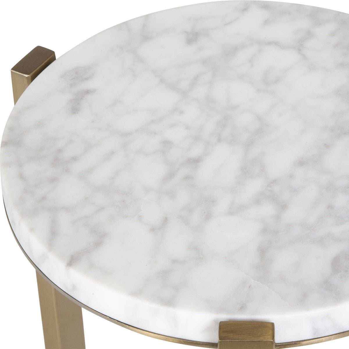 Carrara Marble & Brass Drink Table