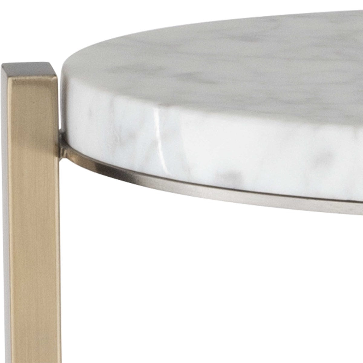 Carrara Marble & Brass Drink Table