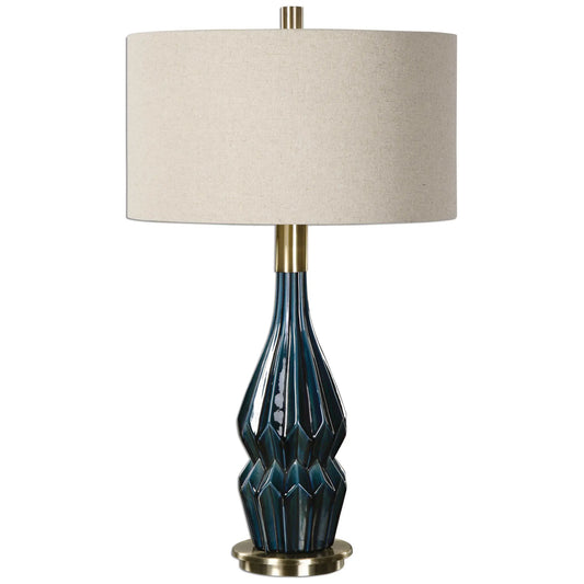 Deep Blue Ceramic Lamp