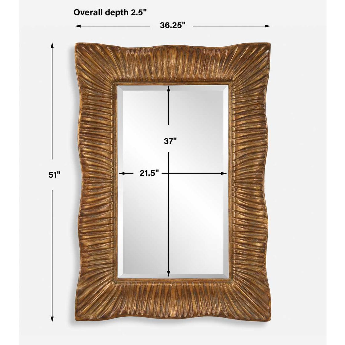 Emerson Scalloped Antique Gold Mirror